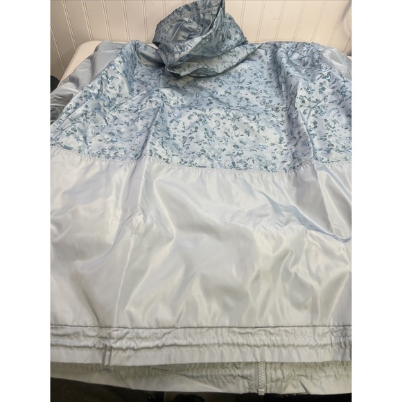 Susan Graver SG Sport Water Resistant Zip Hooded Windbreaker Blue - Picture 6 of 6